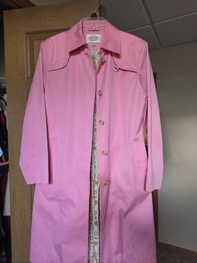Vintage Talbots Pink Women's Trench Coat Sz 8